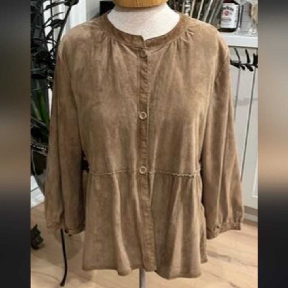 Banana Republic Suede 100% Soft Leather Blazer Jacket .Size XL.Pit To Pit 22" - Picture 3 of 8